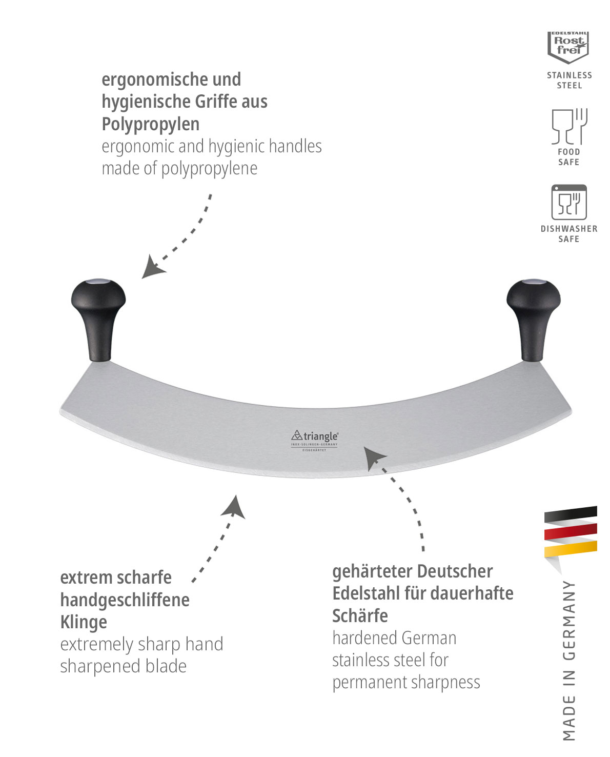 Wiegemesser 45 cm, gehärtet